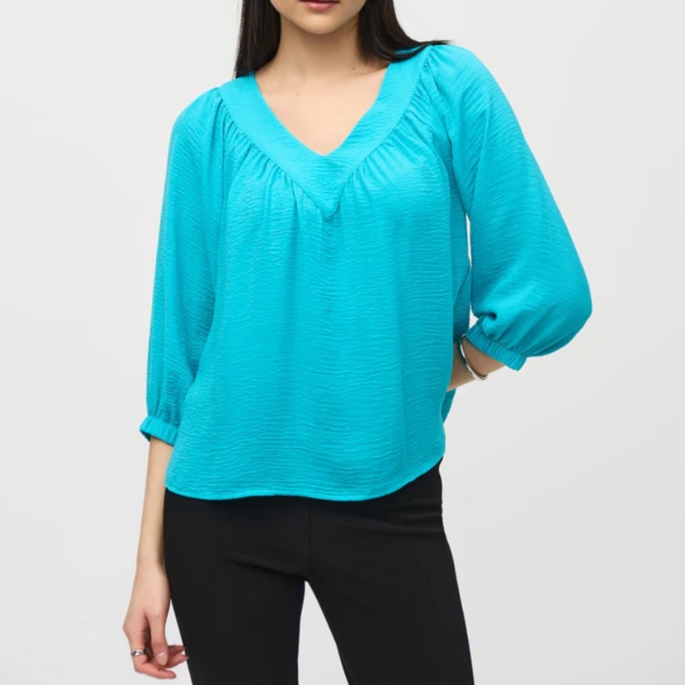 Joseph Ribkoff Vibrant Blue V-Neck Blouse